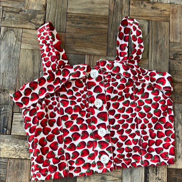 Crewcuts Girls Strawberry Summer Top Size 4-5 - Picture 1 of 7